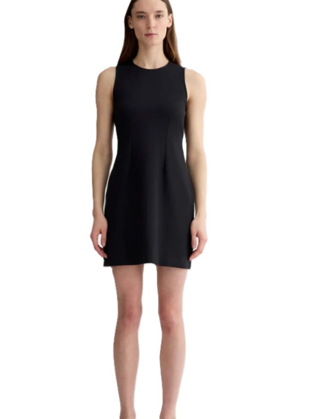 Everlane The Dream '90s Shift Dress Black Size Large LBD Minimalist Classic